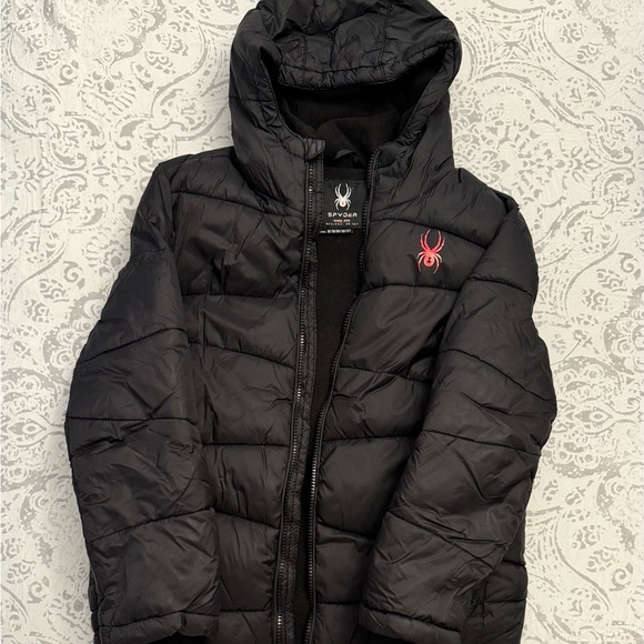 Spyder water resistant hooded puffer jacket